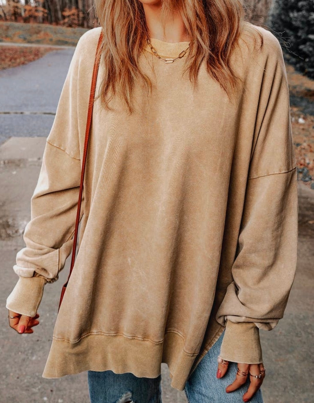 Dropped shoulder oversized sweatshirt