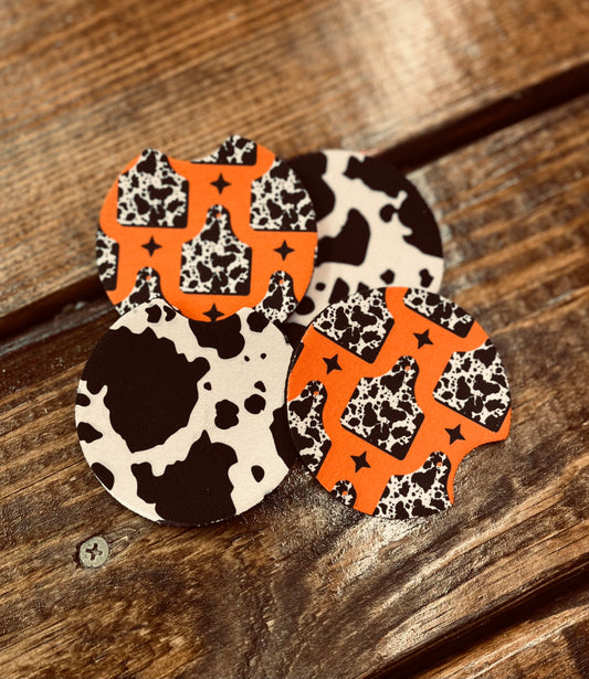 Cow tag Car Coaster